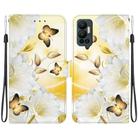 For Infinix Hot 12 Crystal Texture Colored Drawing Leather Phone Case(Gold Butterfly Epiphyllum) - 1