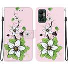 For Infinix Hot 12 Crystal Texture Colored Drawing Leather Phone Case(Lily) - 1