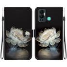 For Infinix Hot 12 Play Crystal Texture Colored Drawing Leather Phone Case(Crystal Peony) - 1