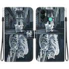 For Infinix Hot 12 Play Crystal Texture Colored Drawing Leather Phone Case(Cat Tiger Reflection) - 1