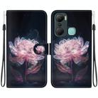 For Infinix Hot 12 Pro Crystal Texture Colored Drawing Leather Phone Case(Purple Peony) - 1