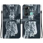 For Infinix Hot 12 Pro Crystal Texture Colored Drawing Leather Phone Case(Cat Tiger Reflection) - 1