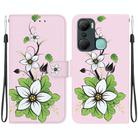 For Infinix Hot 12 Pro Crystal Texture Colored Drawing Leather Phone Case(Lily) - 1