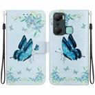 For Infinix Hot 12 Pro Crystal Texture Colored Drawing Leather Phone Case(Blue Pansies) - 1