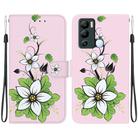For Infinix Hot 12i Crystal Texture Colored Drawing Leather Phone Case(Lily) - 1