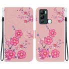 For Infinix Hot 12i Crystal Texture Colored Drawing Leather Phone Case(Cherry Blossoms) - 1