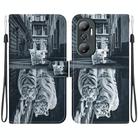 For Infinix Hot 20 Crystal Texture Colored Drawing Leather Phone Case(Cat Tiger Reflection) - 1