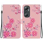 For Infinix Hot 20 Crystal Texture Colored Drawing Leather Phone Case(Cherry Blossoms) - 1