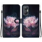 For Infinix Hot 20 5G Crystal Texture Colored Drawing Leather Phone Case(Purple Peony) - 1