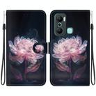 For Infinix Hot 20 Play Crystal Texture Colored Drawing Leather Phone Case(Purple Peony) - 1