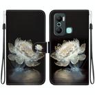 For Infinix Hot 20 Play Crystal Texture Colored Drawing Leather Phone Case(Crystal Peony) - 1