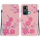 For Infinix Hot 20 Play Crystal Texture Colored Drawing Leather Phone Case(Cherry Blossoms) - 1