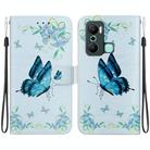 For Infinix Hot 20 Play Crystal Texture Colored Drawing Leather Phone Case(Blue Pansies) - 1