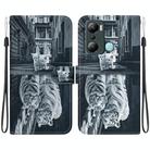 For Infinix Hot 20i Crystal Texture Colored Drawing Leather Phone Case(Cat Tiger Reflection) - 1