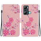 For Infinix Hot 20i Crystal Texture Colored Drawing Leather Phone Case(Cherry Blossoms) - 1