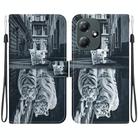 For Infinix Hot 30 Play X6835 Crystal Texture Colored Drawing Leather Phone Case(Cat Tiger Reflection) - 1