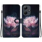 For Infinix Hot 30i X669C Crystal Texture Colored Drawing Leather Phone Case(Purple Peony) - 1