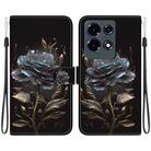 For Infinix Note 30 Crystal Texture Colored Drawing Leather Phone Case(Black Rose) - 1