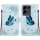 For Infinix Note 30 Crystal Texture Colored Drawing Leather Phone Case(Blue Pansies) - 1