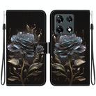 For Infinix Note 30 Pro Crystal Texture Colored Drawing Leather Phone Case(Black Rose) - 1