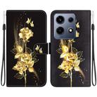 For Infinix Note 30 VIP Crystal Texture Colored Drawing Leather Phone Case(Gold Butterfly Rose) - 1