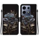 For Infinix Note 30 VIP Crystal Texture Colored Drawing Leather Phone Case(Black Rose) - 1