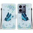 For Infinix Note 30 VIP Crystal Texture Colored Drawing Leather Phone Case(Blue Pansies) - 1