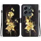 For Infinix Note 30i Crystal Texture Colored Drawing Leather Phone Case(Gold Butterfly Rose) - 1