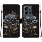 For Infinix Note 30i Crystal Texture Colored Drawing Leather Phone Case(Black Rose) - 1
