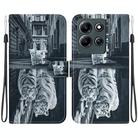 For Infinix Note 30i Crystal Texture Colored Drawing Leather Phone Case(Cat Tiger Reflection) - 1