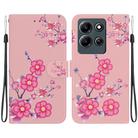 For Infinix Note 30i Crystal Texture Colored Drawing Leather Phone Case(Cherry Blossoms) - 1