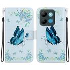 For Infinix Smart 7 Africa Crystal Texture Colored Drawing Leather Phone Case(Blue Pansies) - 1