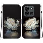 For Infinix Smart 7 Indian Crystal Texture Colored Drawing Leather Phone Case(Crystal Peony) - 1