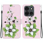 For Infinix Smart 7 Indian Crystal Texture Colored Drawing Leather Phone Case(Lily) - 1