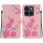 For Infinix Smart 7 Indian Crystal Texture Colored Drawing Leather Phone Case(Cherry Blossoms) - 1