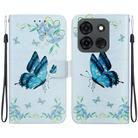 For Infinix Smart 7 Indian Crystal Texture Colored Drawing Leather Phone Case(Blue Pansies) - 1