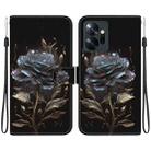 For Infinix Zero 20 X6821 Crystal Texture Colored Drawing Leather Phone Case(Black Rose) - 1