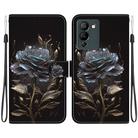 For Infinix Note 12 G96 X670 Crystal Texture Colored Drawing Leather Phone Case(Black Rose) - 1