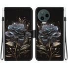 For Infinix Note 12 Pro 4G Crystal Texture Colored Drawing Leather Phone Case(Black Rose) - 1