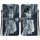 For Infinix Note 12 Pro 4G Crystal Texture Colored Drawing Leather Phone Case(Cat Tiger Reflection) - 1