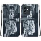 For Infinix Note 12 Pro 5G Crystal Texture Colored Drawing Leather Phone Case(Cat Tiger Reflection) - 1