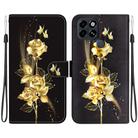 For Infinix Smart 6 Crystal Texture Colored Drawing Leather Phone Case(Gold Butterfly Rose) - 1