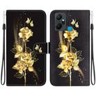 For Infinix Smart 6 Plus Crystal Texture Colored Drawing Leather Phone Case(Gold Butterfly Rose) - 1