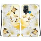 For Infinix Smart 6 Plus Crystal Texture Colored Drawing Leather Phone Case(Gold Butterfly Epiphyllum) - 1