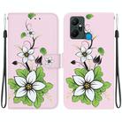 For Infinix Smart 6 Plus Crystal Texture Colored Drawing Leather Phone Case(Lily) - 1