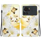 For Infinix Note 12 VIP Crystal Texture Colored Drawing Leather Phone Case(Gold Butterfly Epiphyllum) - 1