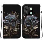 For Infinix Smart 7 HD Crystal Texture Colored Drawing Leather Phone Case(Black Rose) - 1