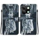 For Infinix Smart 7 HD Crystal Texture Colored Drawing Leather Phone Case(Cat Tiger Reflection) - 1