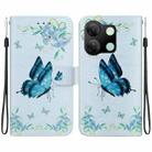 For Infinix Smart 7 HD Crystal Texture Colored Drawing Leather Phone Case(Blue Pansies) - 1