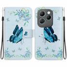 For Infinix Hot 40 / 40 Pro Crystal Texture Colored Drawing Leather Phone Case(Blue Pansies) - 1